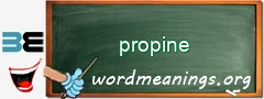 WordMeaning blackboard for propine